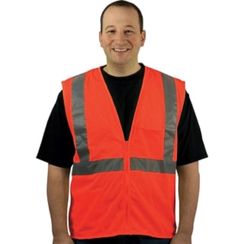 Visibility Sleeveless Safety Vest, 🦺 ANSI Class R2, Orange,